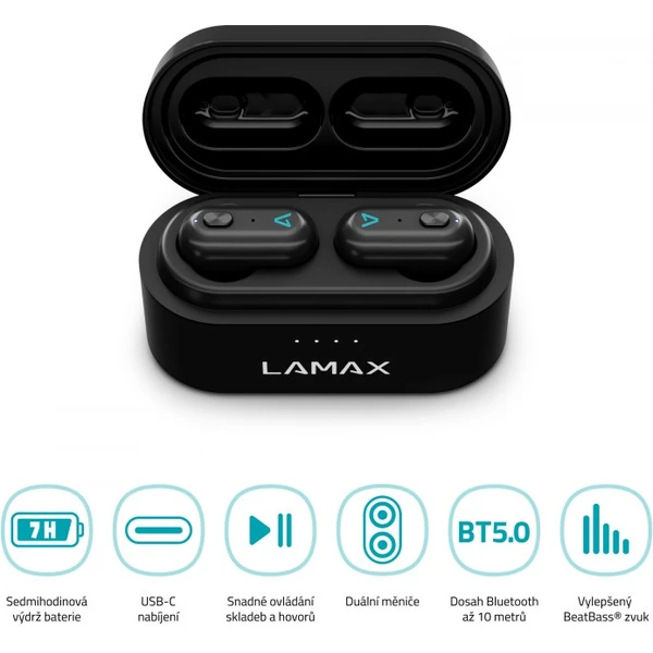 LAMAX Duals1 bezdrátová sluchátka černá - Sluchátka - Obrázek A7UK100501