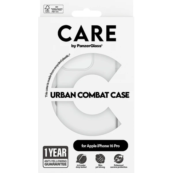 PanzerGlass® CARE kryt Apple iPhone 16 Pro Urban Combat čirý - Pouzdra - Obrázek A808000P01