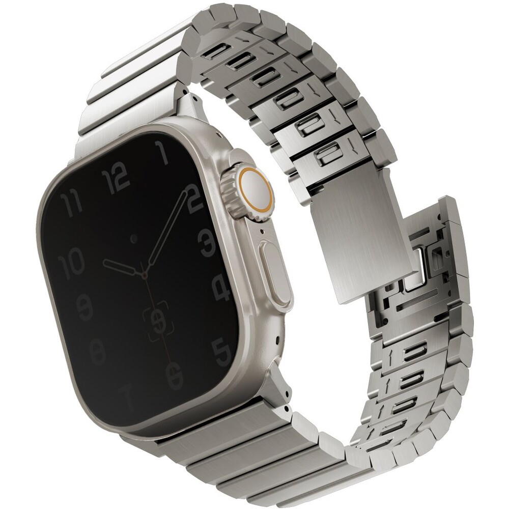 UNIQ Strova Mag ocelový řemínek pro Apple Watch 49/45/44/42 mm stříbrný