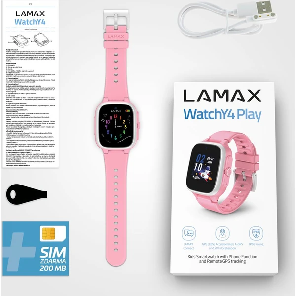 LAMAX WatchY4 Play dětské hodinky růžové - Chytré hodinky - Obrázek A929000P01