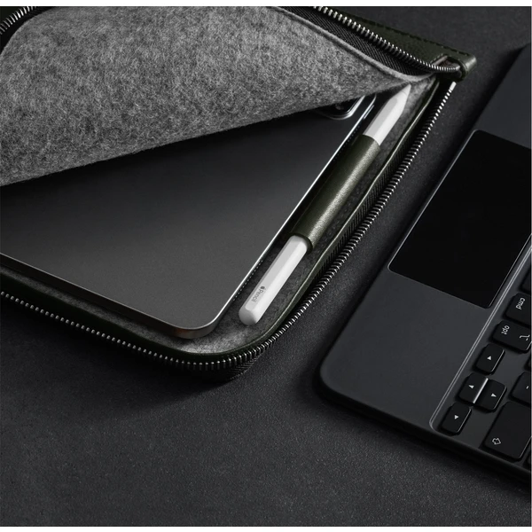 Woolnut Leather Folio kožené pouzdro iPad Pro 11"/iPad Air 11" tmavě zelené - Pouzdra - Obrázek A9LR100501