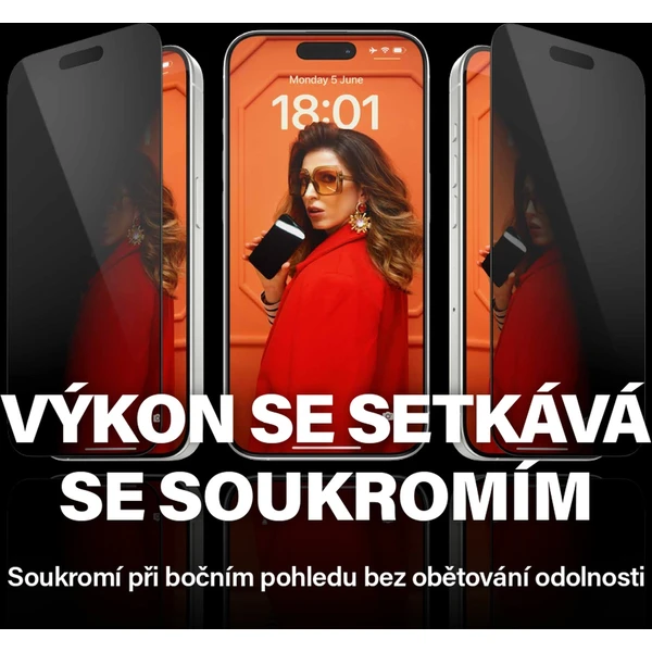 PanzerGlass Privacy ochranné sklo Apple iPhone 15 Pro Max - Ochranné folie a skla - Obrázek A9TS100501