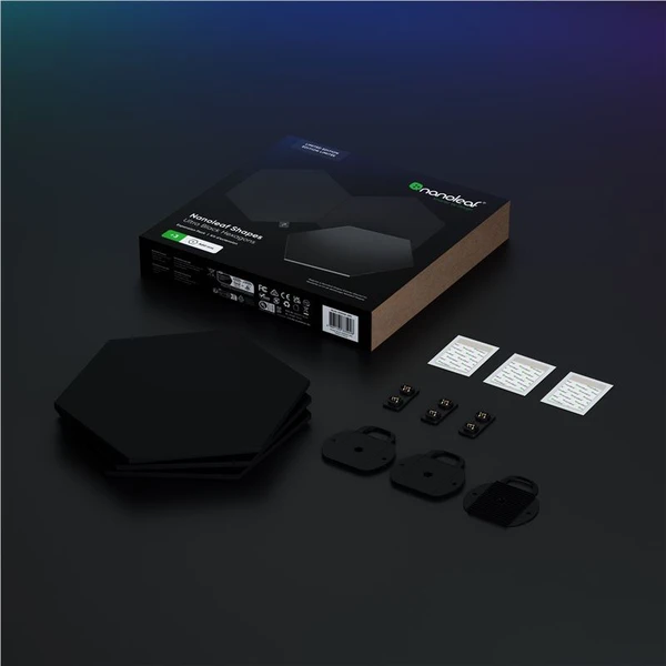 Nanoleaf Shapes v limitované edici Black Hexagons Expansion 3 Pack - Chytrá osvětlení - Obrázek ABQ2000J01
