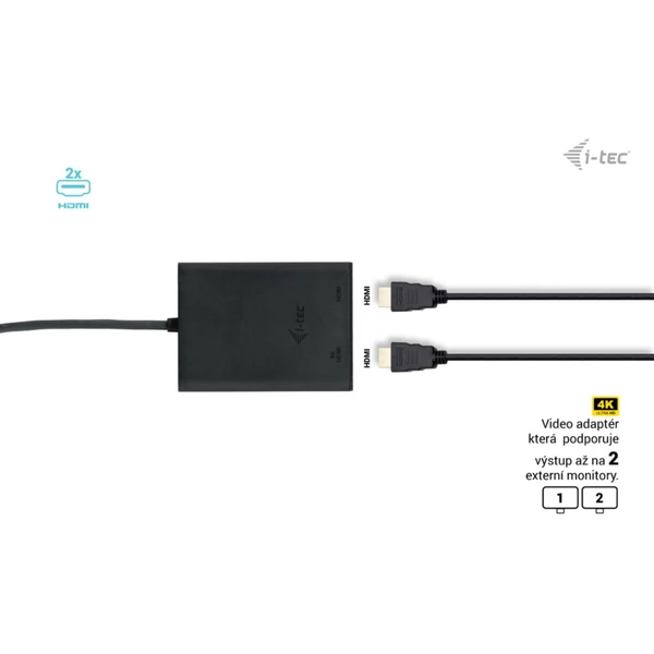 i-tec USB-C/2x HDMI redukce černá - Kabely a redukce - Obrázek ACAS100501