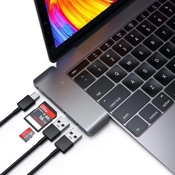 Satechi Passthrough USB hub MacBook 12" vesmírně šedý - USB huby - Obrázek ACCE100301