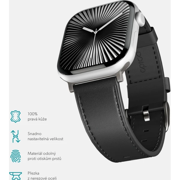 Epico Watch kožený řemínek pro Apple Watch 38/40/41/42mm černý - Řemínky - Obrázek ACML000K01