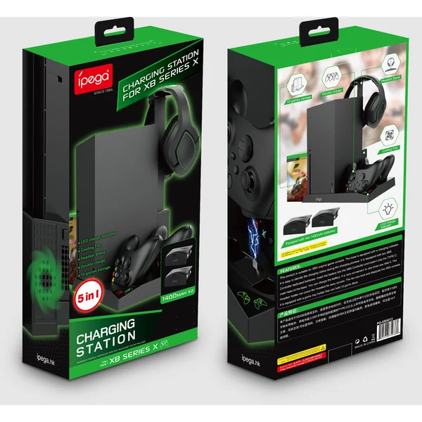 iPega XBX013 Multifunkční Nabíjecí stojan pro Xbox Series X - Nabíječky - Obrázek AFOY000501
