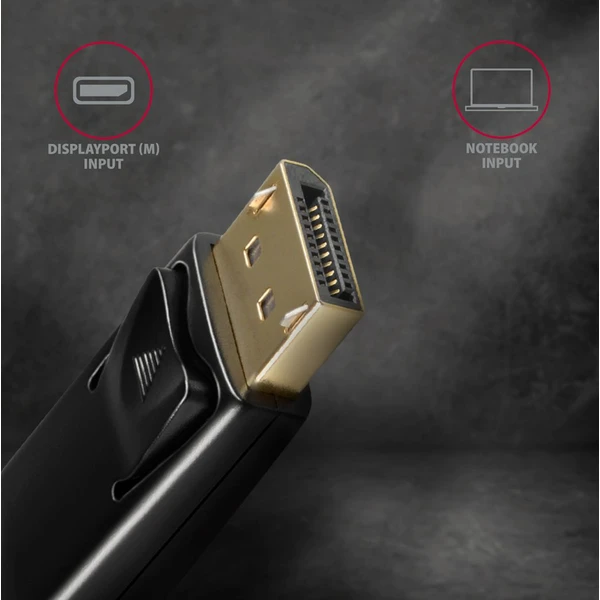 AXAGON DisplayPort 1.2/HDMI 1.4 kabel 4K 1,8m černý - Kabely a redukce - Obrázek AGD0700301
