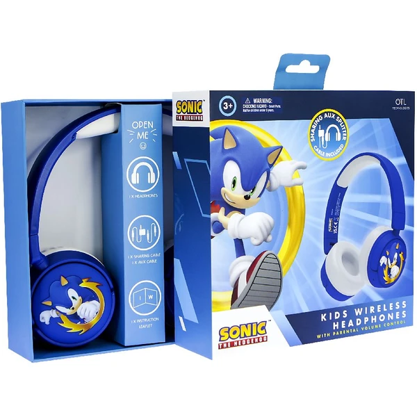 OTL bezdrátová sluchátka dětská s motivem Sonic the Hedgehog modrá - Sluchátka - Obrázek AGTM100501
