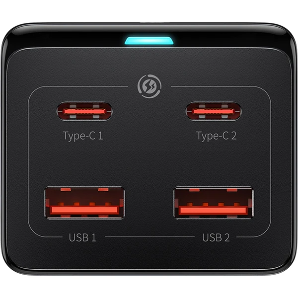 Baseus GaN3 Pro rychlonabíječka 2x USB-C, 2x USB + AC 100W s kabelem USB-C/USB-C černá - Nabíječky - Obrázek AHGE000L01
