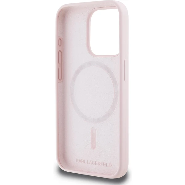 Karl Lagerfeld Liquid Silicone Double Heads Magsafe zadní kryt iPhone 15 Pro růžový - Pouzdra - Obrázek AHP5000J01