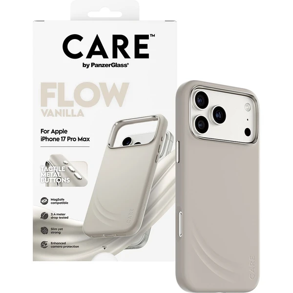 PanzerGlass® CARE Flow kryt s MagSafe Apple iPhone 17 Pro Max Vanilla - Pouzdra - Obrázek AIDH000K01