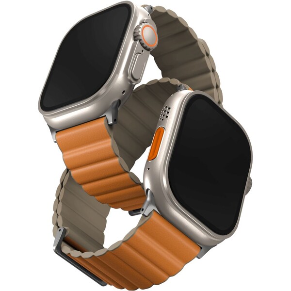 UNIQ Revix Premium Edition řemínek pro Apple Watch 49/46/45/44/42mm Saffron (oranžový/khaki)