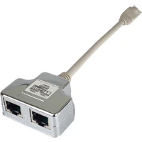 PremiumCord RJ45/2x RJ45 redukce 0,15m stříbrná - Kabely a redukce