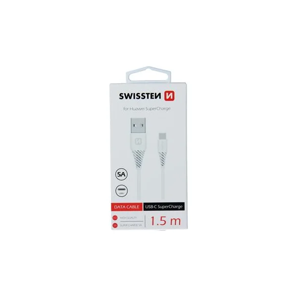 SWISSTEN USB-A/USB-C napájecí kabel 1,5m bílý - Kabely a redukce - Obrázek AMYH100401