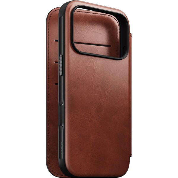 Nomad Modern Leather Folio (Horween) MagSafe kožené pouzdro iPhone 17 Pro Olde Dublin