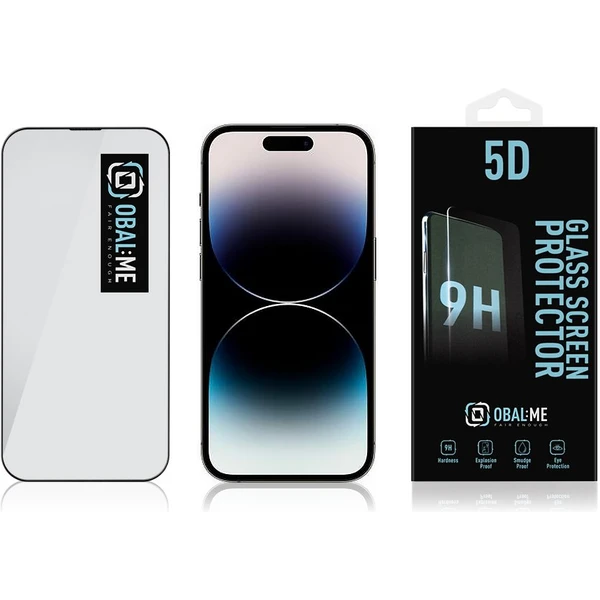 Obal:Me 5D tvrzené sklo Apple iPhone 14 Pro černé - Ochranné folie a skla - Obrázek AOK6000701