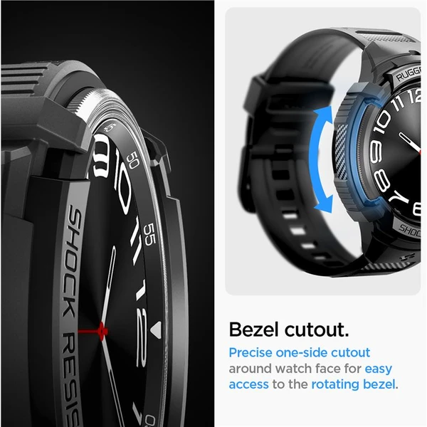 Spigen Rugged Armor Pro pouzdro Samsung Galaxy Watch6 Classic 47mm černé - Pouzdra - Obrázek AOV3000N01