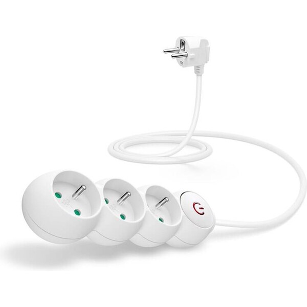 CONNECT IT prodlužovací kabel 230 V, 3 zásuvky, 1,5 m, s vypínačem (bílý) CES-1014-WH Bílá