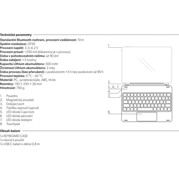 Epico hliníkové pouzdro s klávesnicí Apple iPad Pro 11" (2018/2020/2021/2022), iPad Air 10,9" (2020/ - Pouzdra s klávesnicí - Obrázek B0W2000J01