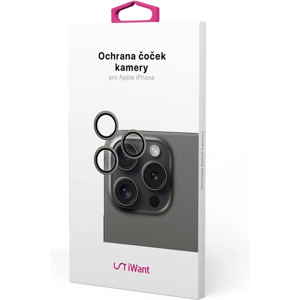 iWant ochrana čoček na kameru iPhone 15 Pro/15 Pro Max černá - Ochranné folie a skla - Obrázek B1P1000O01
