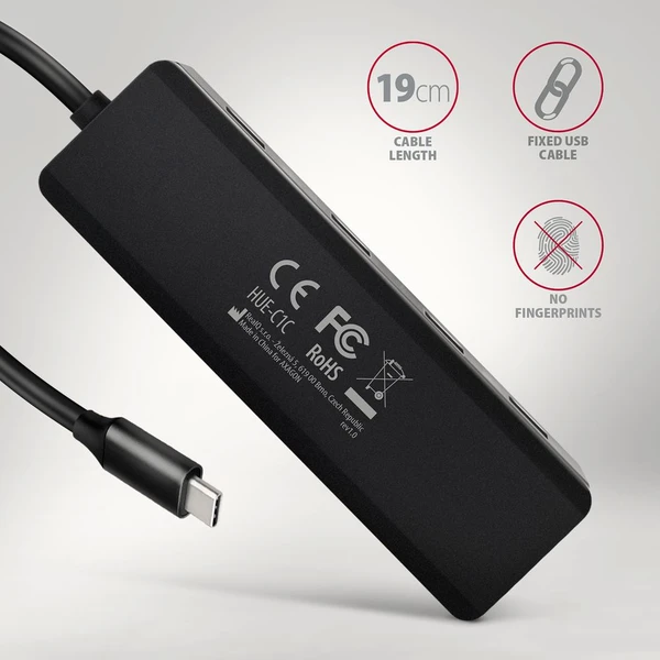 AXAGON HUE-C1C 4v1 USB-C hub - USB huby - Obrázek B1W3000L01