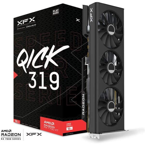 XFX Speedster QICK 319 AMD Radeon RX-7700 XT 12GB GDDR6 (RX-77TQICKB9) Černá
