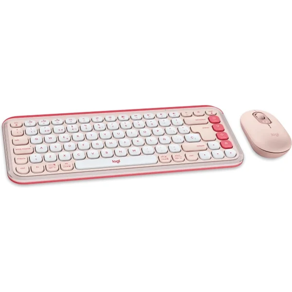 Logitech POP Combo (US) klávesnice a myš růžová - Klávesnicové sety - Obrázek B2W9000O01