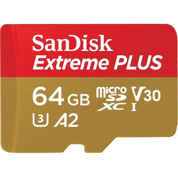 SanDisk micro SDXC karta 64GB Extreme PLUS + adaptér SDSQXBU-064G-GN6MA