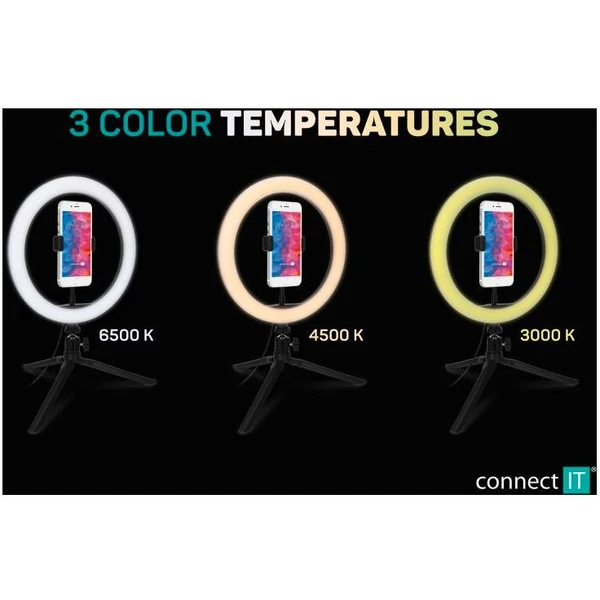 CONNECT IT Selfie10Ring kruhové 10" LED světlo - Nástroje pro streaming - Obrázek B3OV600301