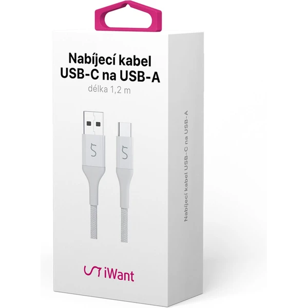 iWant USB-C/USB-A napájecí kabel 18W 1,2 m bílý - Kabely a redukce - Obrázek B3U6000P01