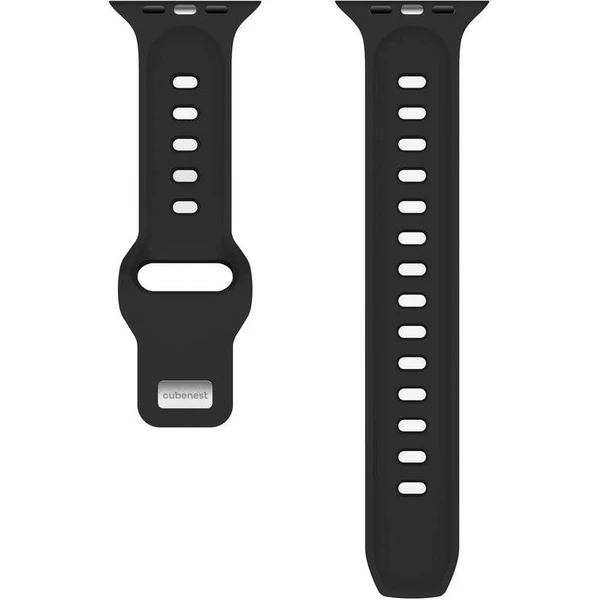 CubeNest Premium Silicon Band řemínek Apple Watch 42-49 mm černý - Řemínky - Obrázek B3UD000O01