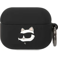 Karl Lagerfeld 3D Logo NFT Choupette Head Silikonové pouzdro Airpods Pro černé - Pouzdra