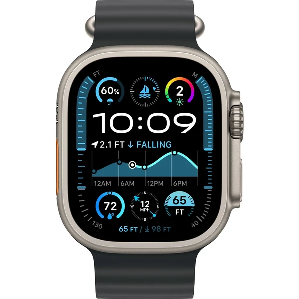 Apple Watch 49/46/45/44mm prodloužení černého oceánského řemínku s přírodním titanem - Řemínky - Obrázek B4S7000K01