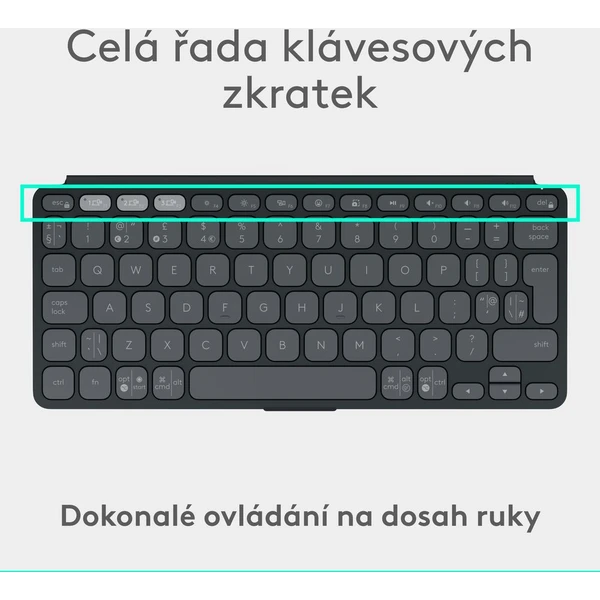 Logitech Keys to go 2 bezdrátová US klávesnice grafitová - Klávesnice - Obrázek B545000J01
