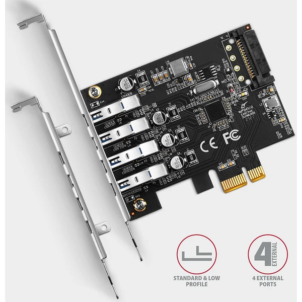 AXAGON PCEU-43RS PCIe řadič 4x USB 3.2 Gen 1 - Řadiče - Obrázek B5W3000L01