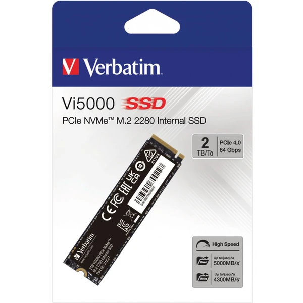 VERBATIM SSD Vi5000 Internal PCIe NVMe M.2 SSD 2TB - SSD disky - Obrázek B663000O01