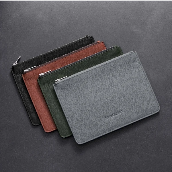 Woolnut Leather Pouch (Flat) kožené pouzdro tmavě zelené - Organizéry - Obrázek B668000701
