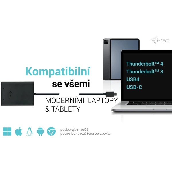 i-tec USB-C/2x DisplayPort redukce černá - Kabely a redukce - Obrázek B7AS100501
