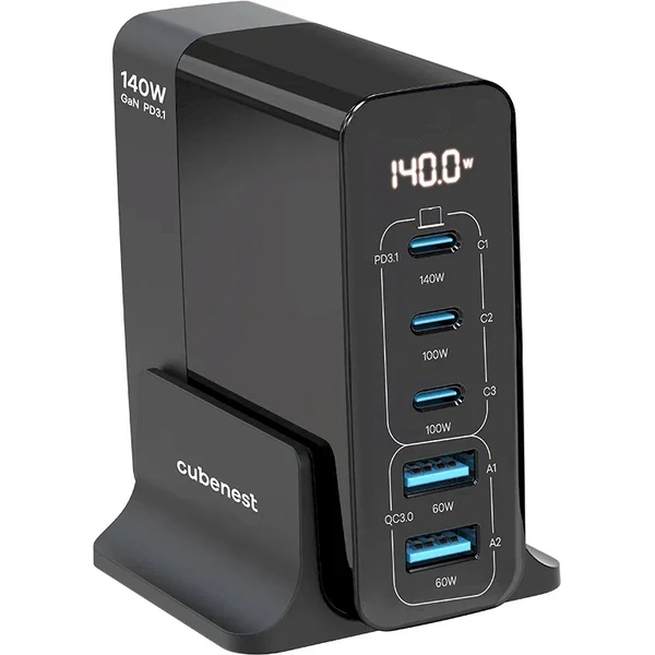 CubeNest S5D0 PD GaN nabíječka (140W) černý - Nabíječky - Obrázek B7C7000O01