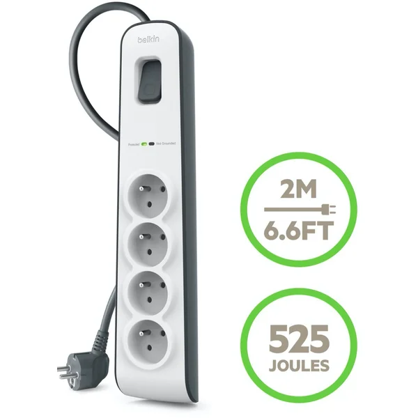 Belkin přepěťová ochrana BSV400, 4 zásuvky, 2m - Přepěťové ochrany - Obrázek B81L100301