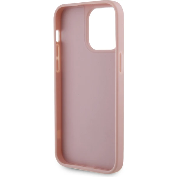 Guess Rhinestones Triangle Metal Logo Kryt pro iPhone 15 Pro Max růžový - Pouzdra - Obrázek B892000N01