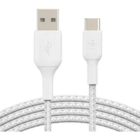 Belkin BOOST Charge Braided USB-C/USB-A napájecí kabel 2m bílý - Kabely a redukce