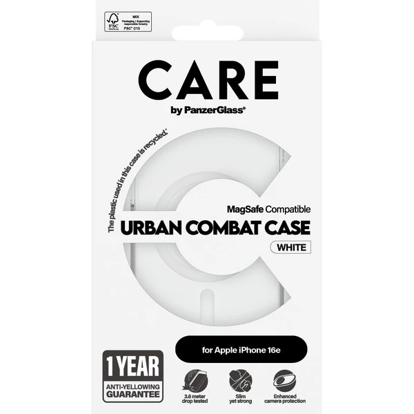 PanzerGlass® CARE kryt Apple iPhone 17e/16e MagSafe Urban Combat čirý/bílý - Pouzdra - Obrázek B8GD000J01