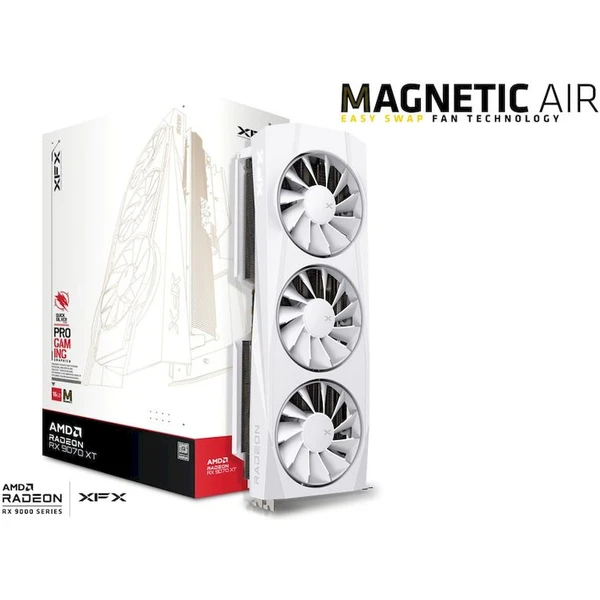 XFX Quicksilver AMD Radeon RX 9070 XT 16GB GDDR6, Magnetic Air Edition white - Grafické karty - Obrázek B8LE000L01