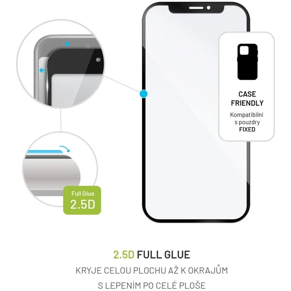 FIXED 2,5D Full-Cover ochranné tvrzené sklo Xiaomi Redmi 12 4G/5G/13 4G/Poco M6 černé - Ochranné folie a skla - Obrázek B8UP100501