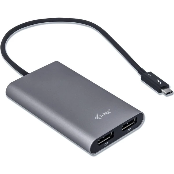 i-tec Thunderbolt 3/2x DisplayPort redukce 4K šedá - Kabely a redukce - Obrázek B9F4000701