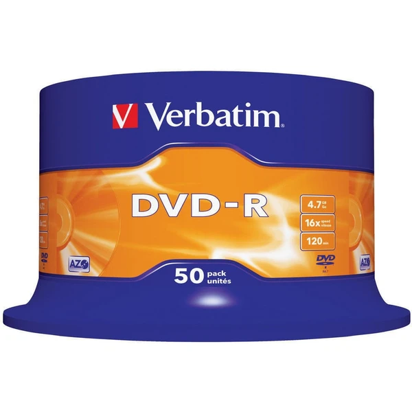 VERBATIM DVD-R(50 ks)Spindle/General Retail/16x/4.7GB - Optické disky - Obrázek B9P2000P01