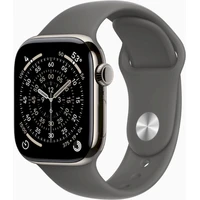 Apple Watch Series 11 Cellular (42mm) Přírodní titan se skálově šedým sportovním řemínkem S/M - Chytré hodinky