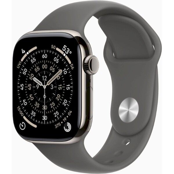 Apple Watch Series 11 Cellular (42mm) Přírodní titan se skálově šedým sportovním řemínkem S/M